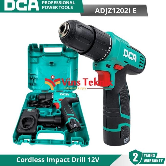 DCA ADJZ1202iE Cordless Impact Drill 12V Mesin Bor Baterai ADJZ1202