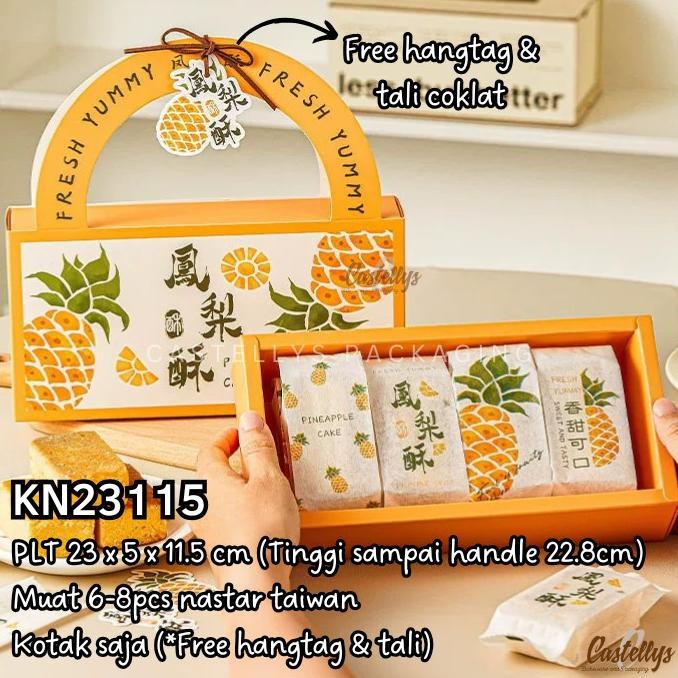 Ready stock] Kotak Dus Box Kue Nastar KN 23115 Nanas Nastar Taiwan Cookies Pineapple Cake