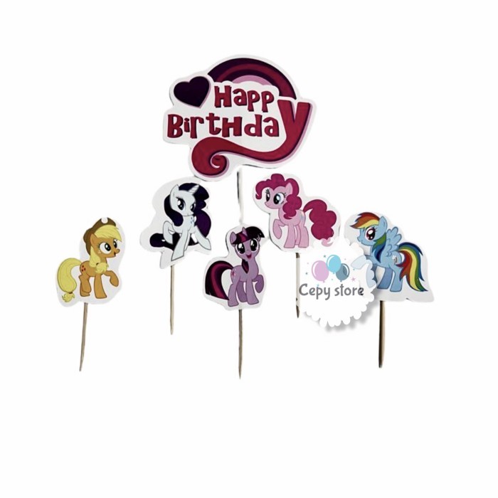 @#@#@#] Cake Topper Happy Birthday / Cake Topper My Little Pony / Hiasan Kue