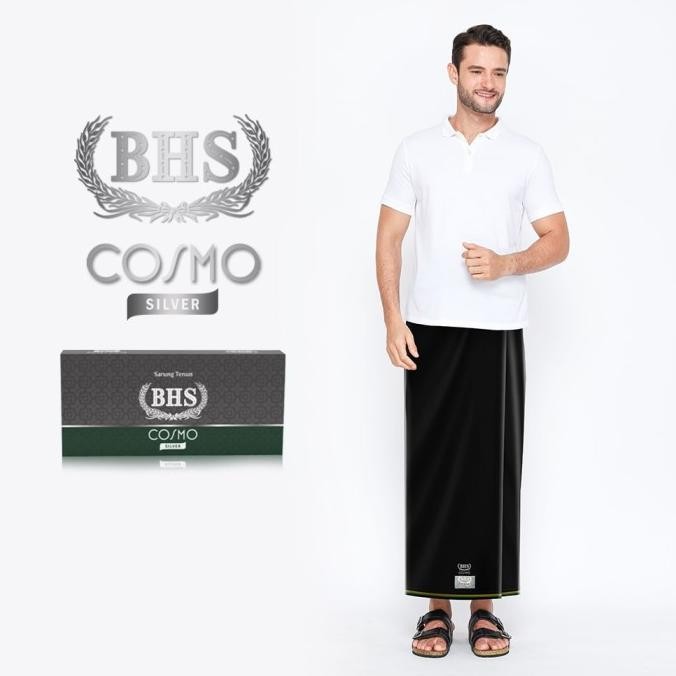 Sarung Bhs Cosmo Silver Hitam Polos