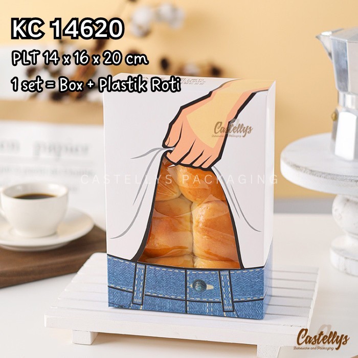 ~~~~~] Kotak Box + Plastik Roti KC 14620 Roti Sobek Kasur Tawar Manis Kue dll