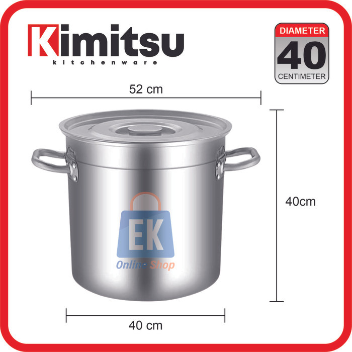Panci Stainless 40cm Kimitsu Dandang Stainless Steel Panci Stainless Steel Tebal Panci Dandang