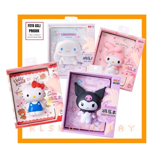 

Ready Buku Diary Lucu Sanrio Notebook Squishy Kuromi Hello Kitty My Melody Cinnamonroll