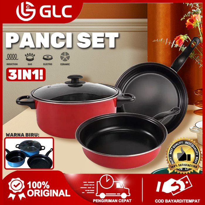 3 IN 1 COMBINATION POT PANCI SERBAGUNA/ TEFLON ANTI LENGKET MASAK