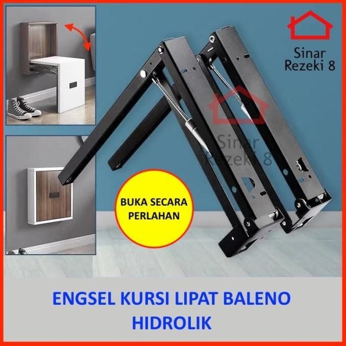Engsel Kursi Lipat HIDROLIK / Dinding Lemari Sepatu Tarik Hemat Ruang