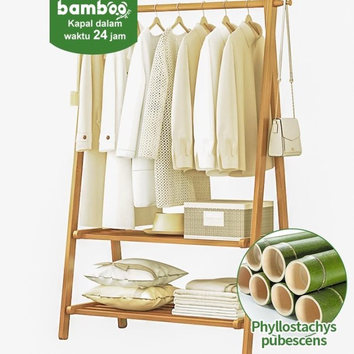 TERBARU  Triangle Stand Hanger lipat/Gantungan baju kayu/Rak