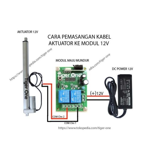 kumau Aktuator, Actuator 12V Linear Aktuator, Linear Actuator 30cm 1000N