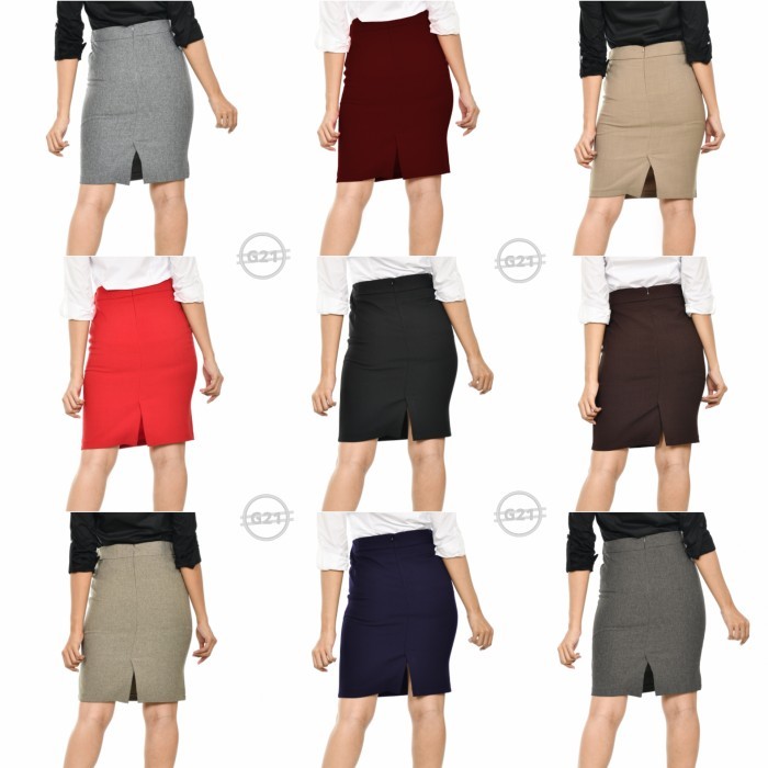 

Rok Kerja Kantor Pendek Span Pencil Hitam Wanita Bahan Formal Premium