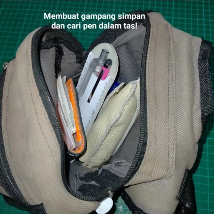 

Sarung tempat pen pulpen pensil kulit sapi asli leather pen case 2 pen