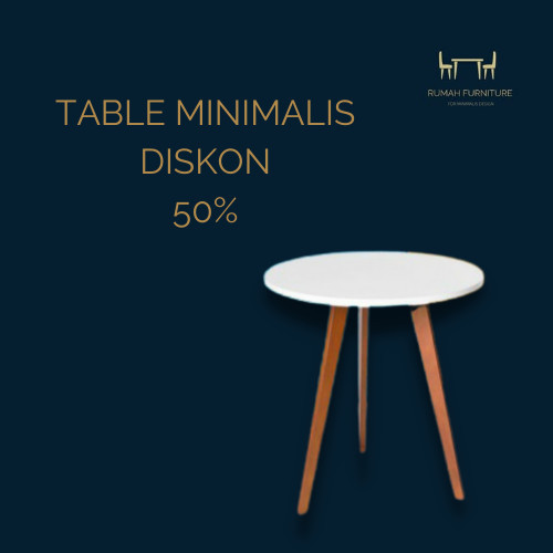Meja Furniture Minimalis Dekorasi Ruangan Kamar Aesthetic Putih Kayu