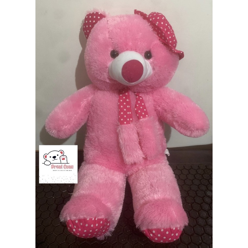 

BONEKA TEDDY BEAR BERUANG TOPI SYAL JUMBO BESAR MURAH 1METER