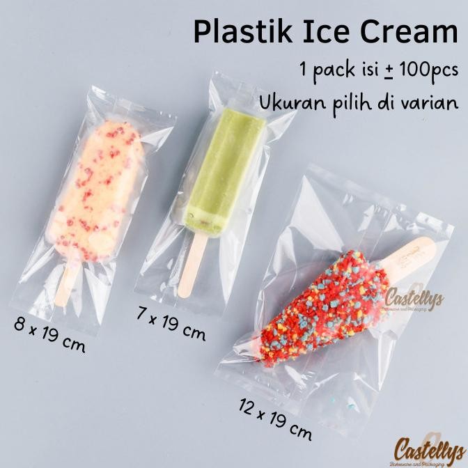 

Buruan beli] Plastik Ice Cream PCC 1219-01 Polos Bening Popsicle Es Krim Stick dll
