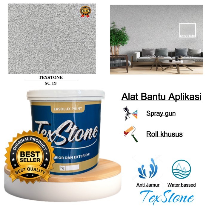 cat tekstur dinding kamprot-cat dinding kamprot-cat motif kamprot kemasan 25 kg kode warna SC 13