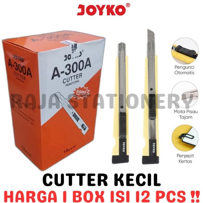 

Joyko Cutter Kecil Pisau Potong Pemotong Kertas Silet A-300A [12Pcs]