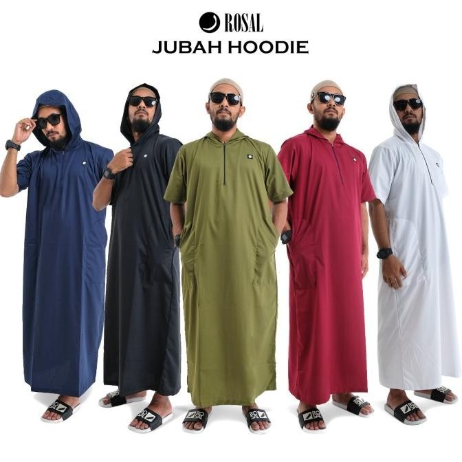 Jubah Hoodie Gamis Pria Gamis Hoodie Jubah Pria Lengan Pendek Original