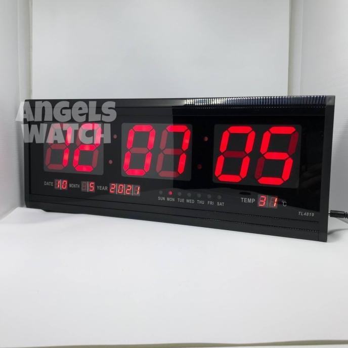 Jam Dinding Digital Led Merah Tl-4819 Jam Digital Besar