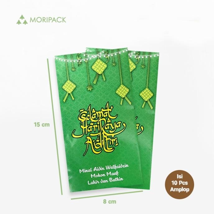 

Mubarak| Mori Amplop Lebaran / Selamat Hari Raya Idul Fitri Hijau Isi 10 Pcs