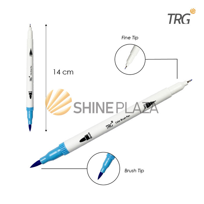 

TRG COLOR BRUSH PEN SET DOUBLE TIP PASTEL 12 COLORS CBP-02 - PULPEN PENA SPIDOL KUAS WARNA TRG
