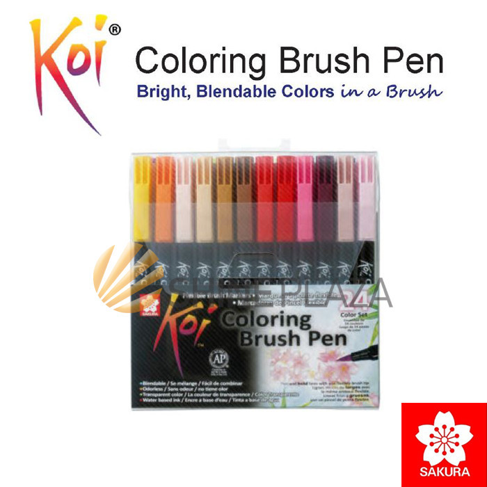 

SAKURA KOI COLORING BRUSH PEN SET 24 COLORS - SPIDOL KUAS WARNA