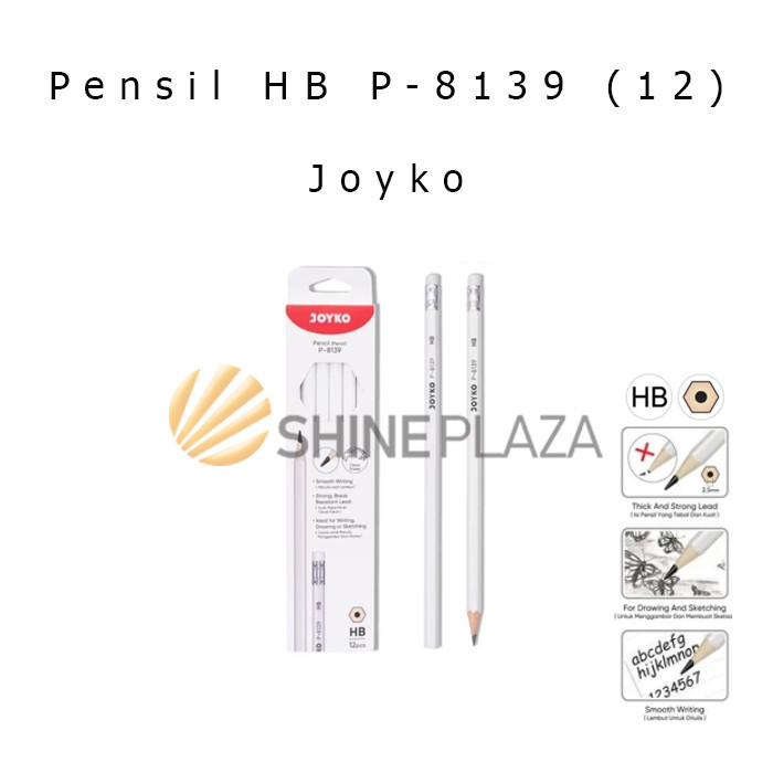 

[PACK] PENSIL GAMBAR SKETSA KAYU HB JOYKO P-8139 1 PAK ISI 12 DRAWING SKETCH PENCIL MURAH