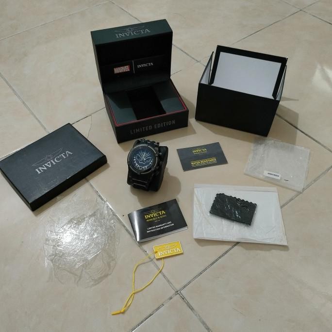 Invicta Marvel Black Panther Men'S Full Black Limited Edition Watch Quality 1