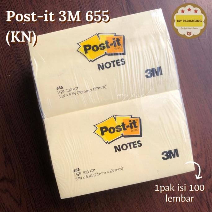 ] Sticky Notes Post It 3M 655 (KN) Warna Kuning 3"x5'' / Kertas Catatan Kecil
