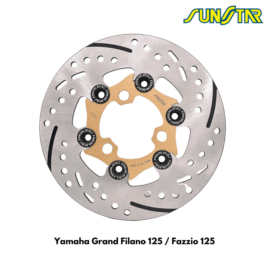 READY Disc Cakram Depan Floating 190mm Grand Filano SUNSTAR Indonesia - Gold Black Webike
