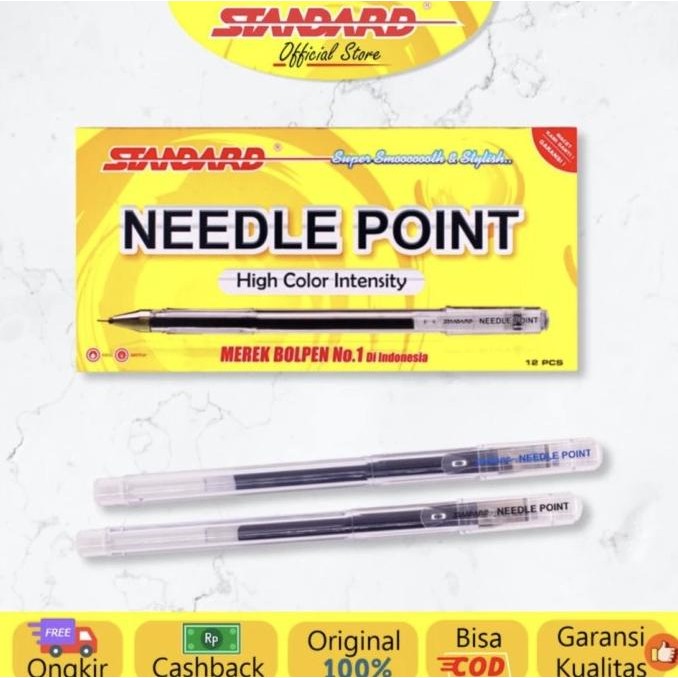 

\\\\\] Pulpen Needle point merek standard ( 12pcs )
