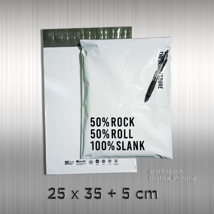 Custom Plastik Polymailer Ramah Lingkungan 25 x 35 cm