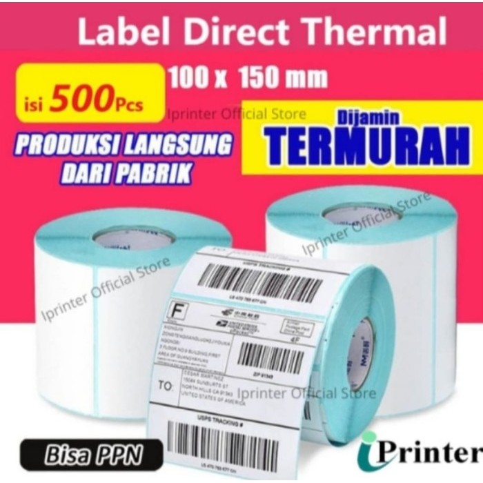 

Ready PESANAN LABEL THERMAL A6 ISI 500 = 20 ROLL