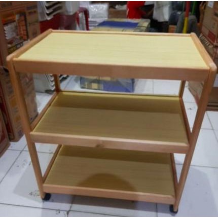 Rak meja tv minimalis 3susun roda