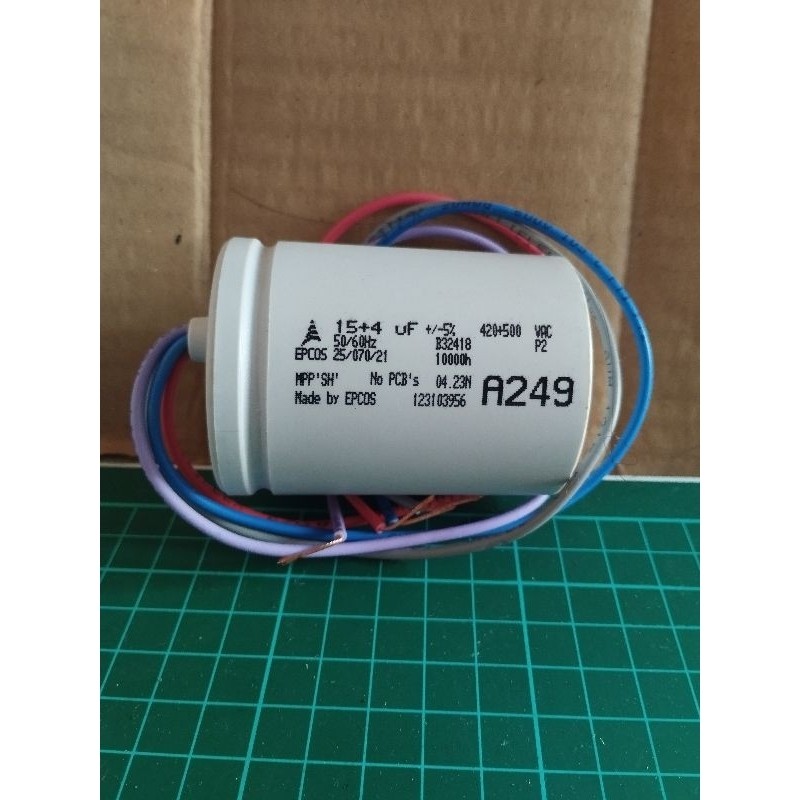 kapasitor/capasitor mesin cuci sharp 2 tabung 14kg A249 original 100% EPCOS