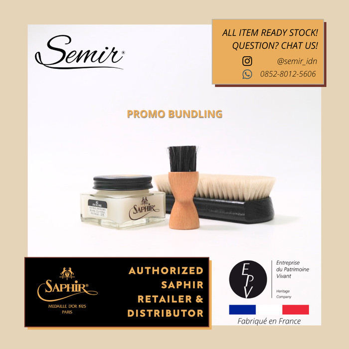 HOT SALE Saphir Creme Bundle - Creme 1925 + Applicator Brush + Goat Hair Brush