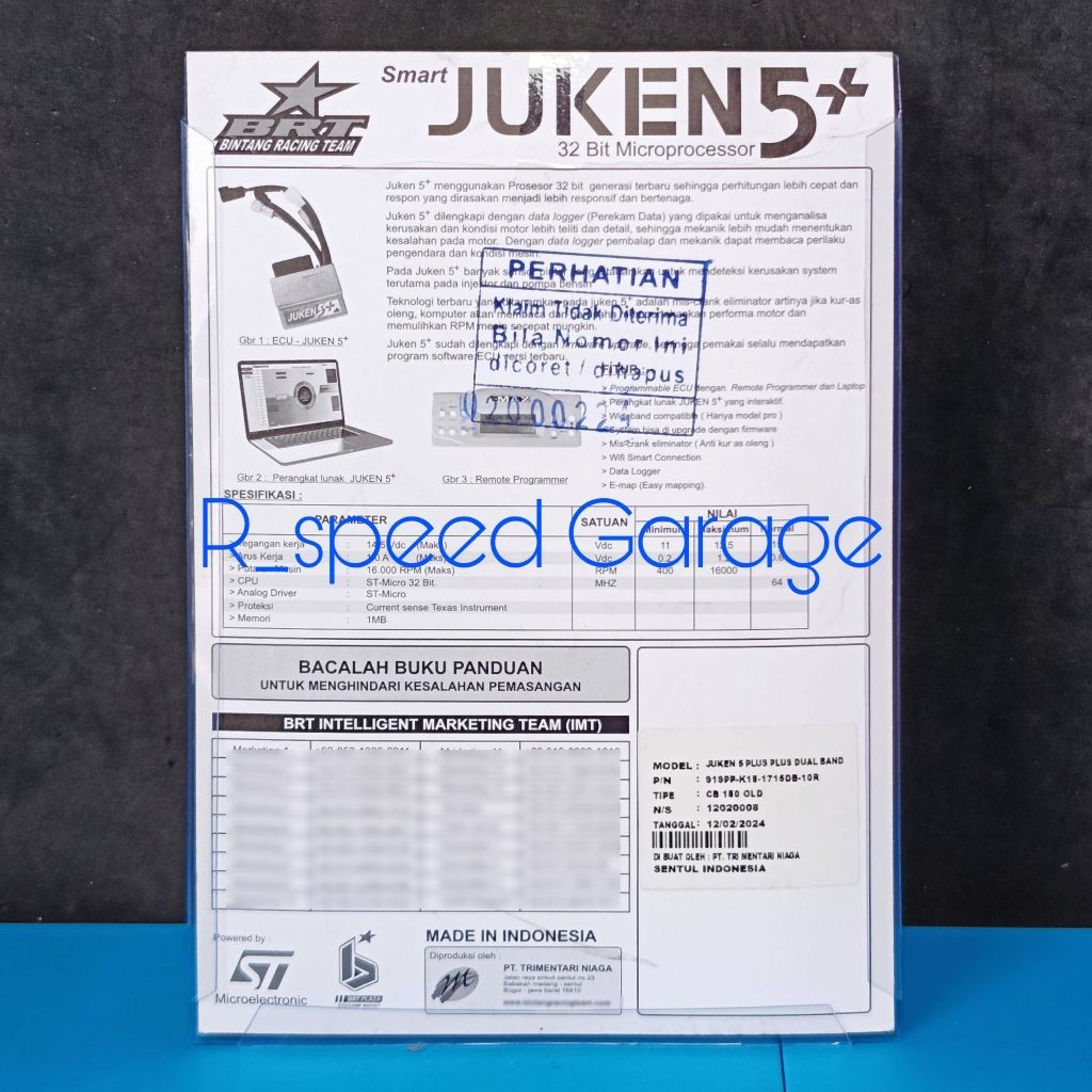 ECU BRT JUKEN 5+ PLUS DUALBAND CB 150 R OLD LAMPU BOHLAM