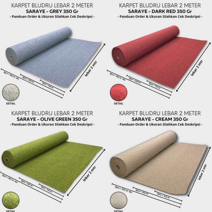 Karpet Bludru meteran SARAYE Alas Kasur 160x200 cm dan 180x200 cm '