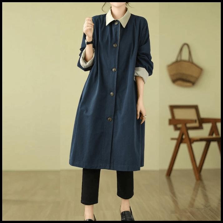 Ready Maura Tunik Katun Linen Rami Polos Jumbo Ld 130 Midi Dress Wanita Best Seller