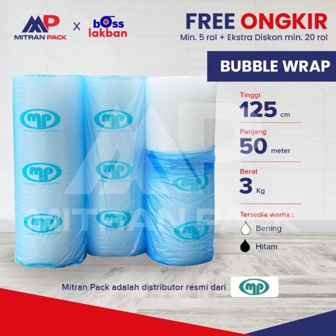 

(GOSEND / GRAB) Bubble Wrap Bening MULIAPACK 125 cm x 50 meter