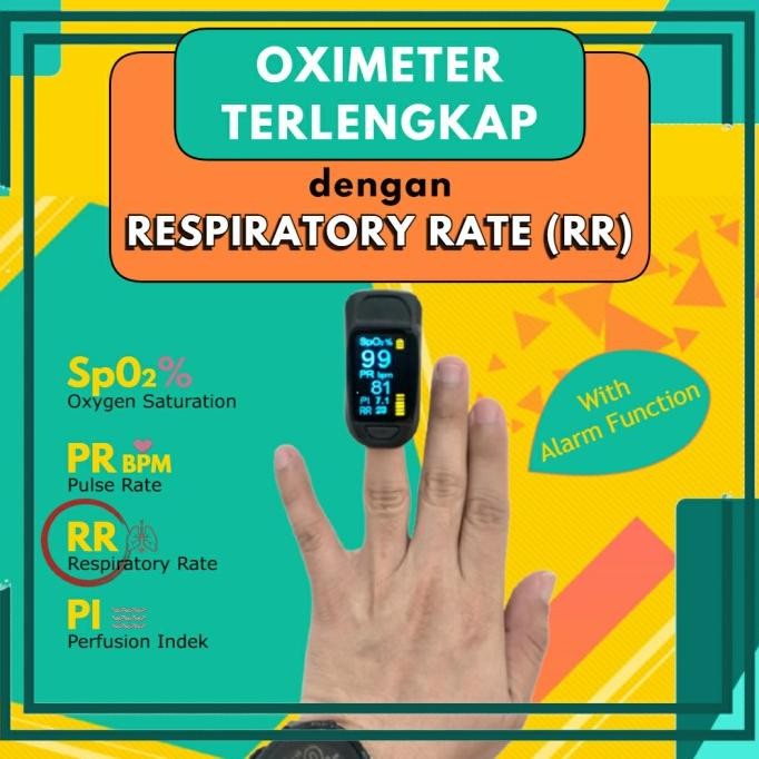 Sale | Promo Pulse Oximeter/Fingertrip Terlengkap Dgn Respiratory Rate (Rr) - Hitam