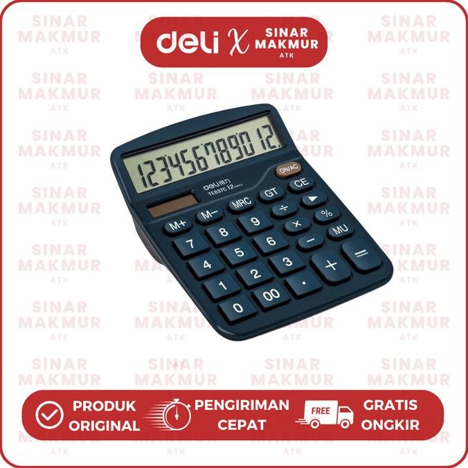 

Promo Spesial!! Desktop Calculator/Kalkulator Meja Dual Power DELI TE837C (Pcs) Original