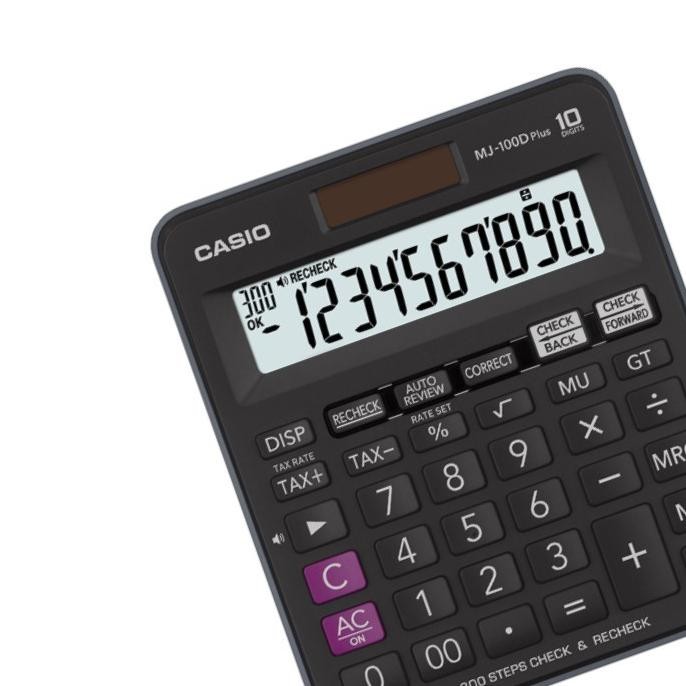 

gj-46 CASIO MJ-100DPlus-Hitam-Kalkulator Dagang-Fungsi Recheck-10 Digit Original