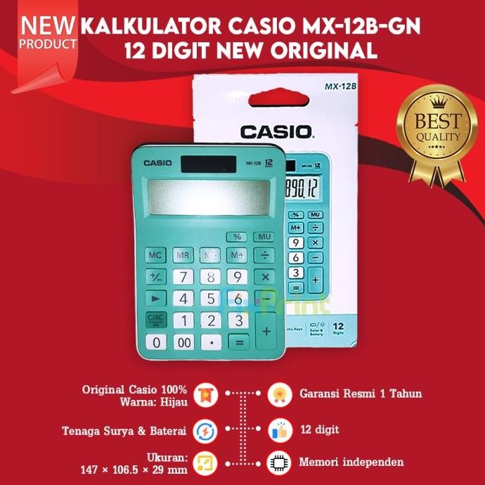 

Oz67 Calculator Casio MX 12B Desktop Kalkulator 12 Digit New Original Viral
