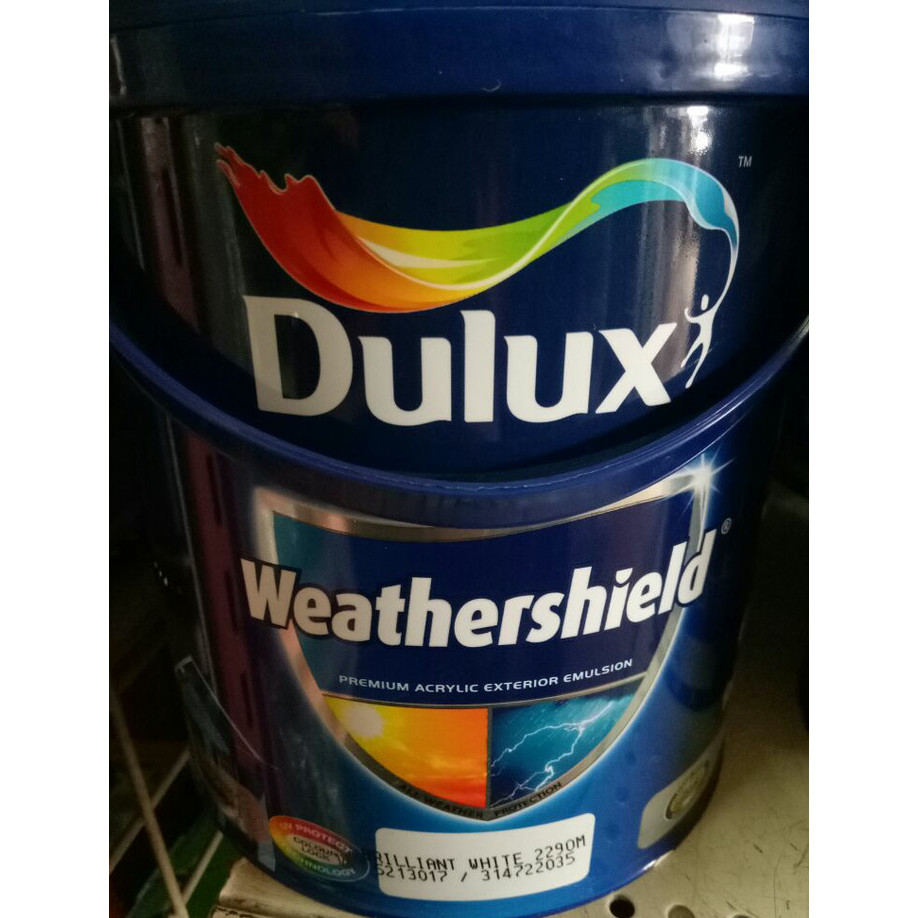 Barang Ready Cat Dulux Weathershield 20 Liter 1 Pail Brilliant White