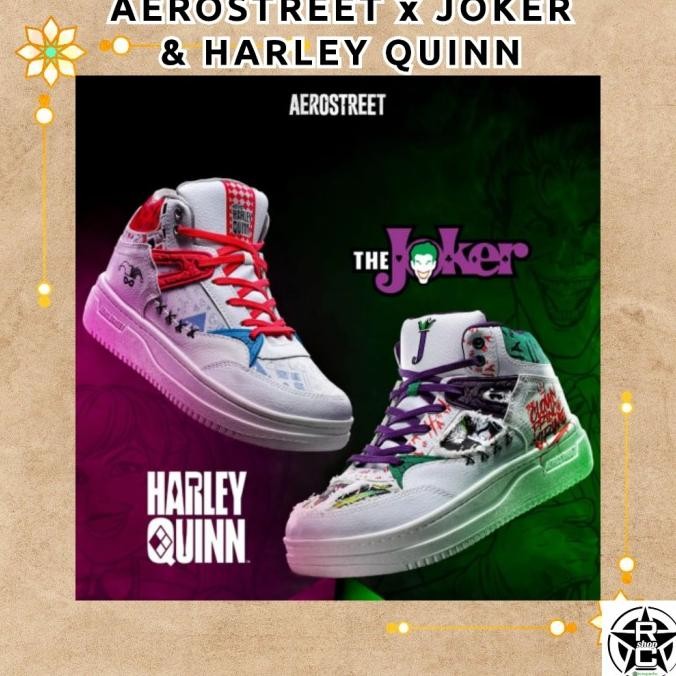 Aerostreet X Joker X Harley Quinn - Sepatu Pria Wanita Sneakers Alalistore44