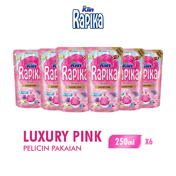 Rapika Biang Pewangi Pakaian Luxury Pink Pouch 250 ml x6