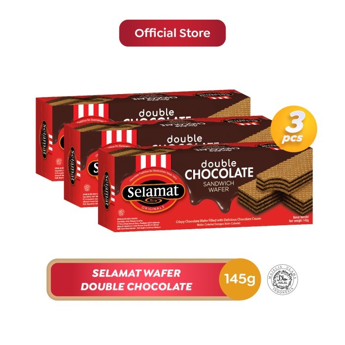 

BIG SALE Selamat Wafer Double Chocolate 145 g - 3 pcs