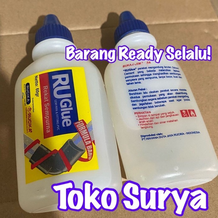 hanya disini] LEM PIPA PVC RU GLUE LEM PVC LEM RUGLUE LEM BOTOL LEM BENING LEM PIPA PEREKAT KUAT LEM