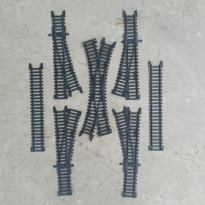 miniatur wesel double cross rel kereta api skala hO 1:87 HT