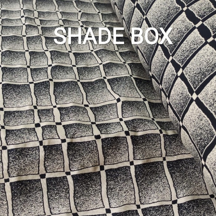 %%%%] BAHAN KAIN JOK KURSI SOFA MOTIF GARIS KOTAK HITAM PUTIH - SHADE BOX