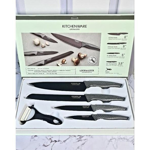 [NEW] PISAU SET / KNIFE SET BLACK LOCK & LOCK ISI 5 Pisau LOCK N LOCK
