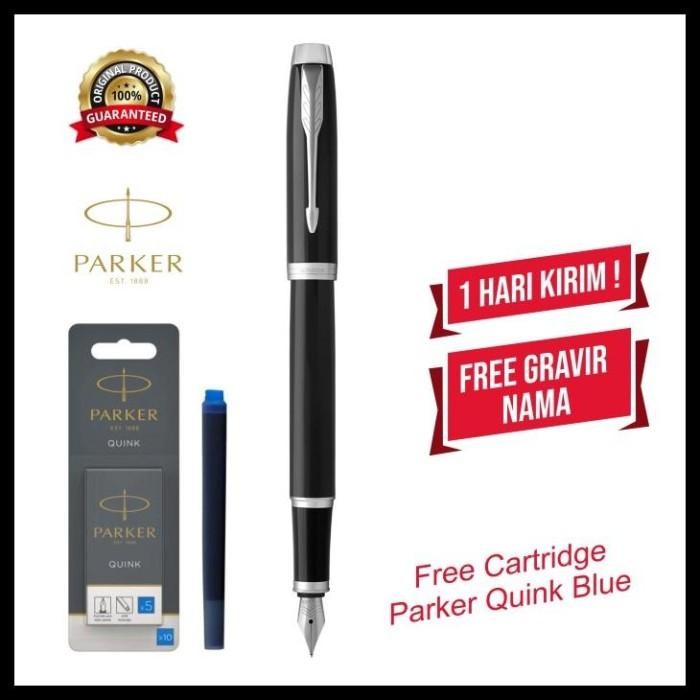 

Pulpen Parker Im Black Chrome Trim Fountain Pen Clip Silver Original Kode 226 Original